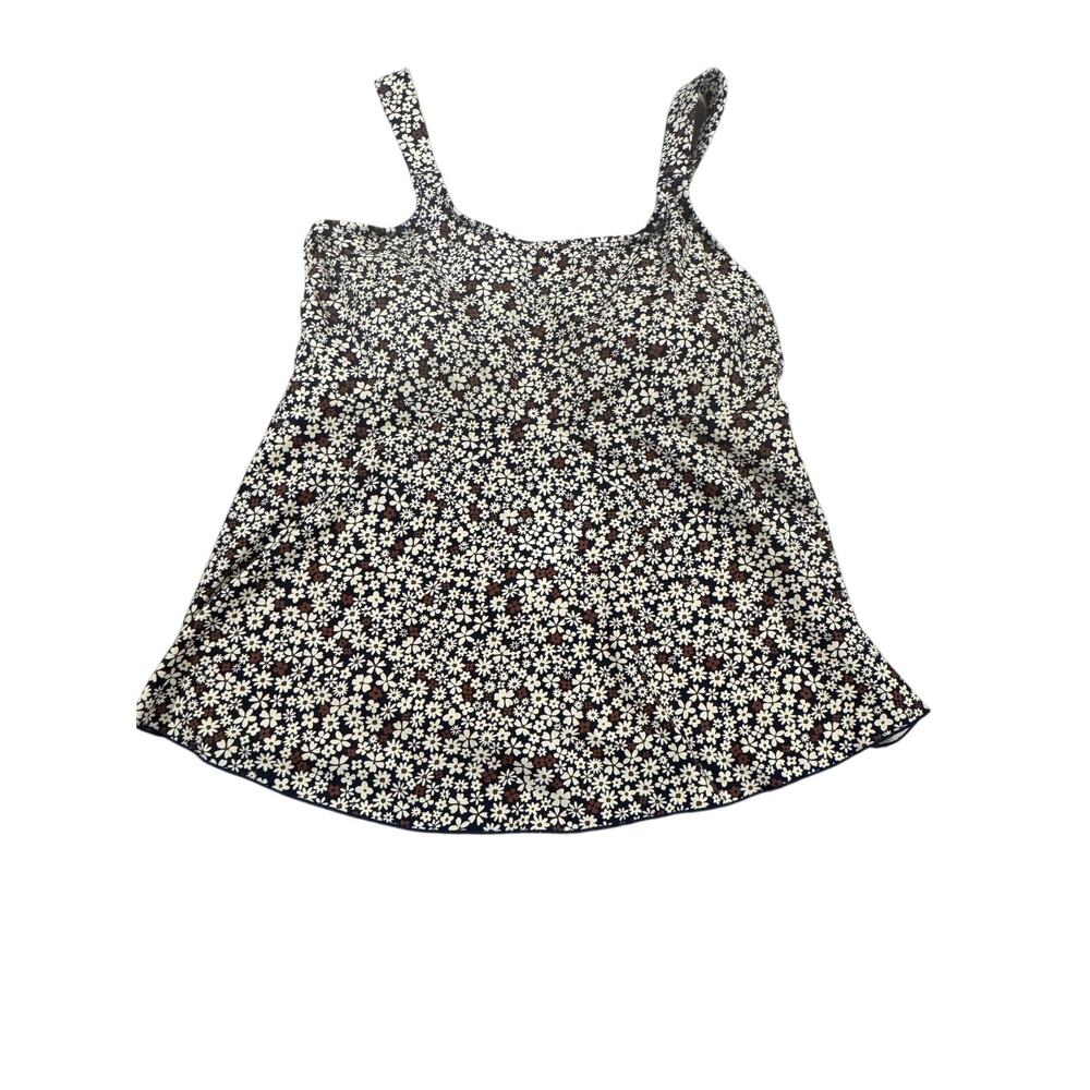 Land's End Daisy Tankini Flutter Swimsuit Tank XL